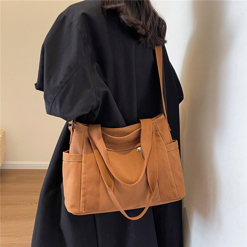 Large Capacity Shoulder Canvas Solid Color Bag For Women Limorista