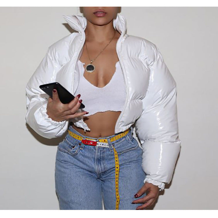 Bright metal short women&