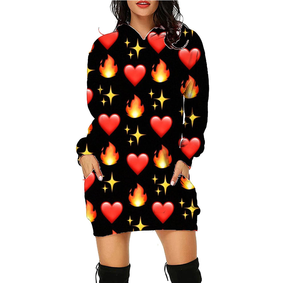 Halloween Print Long Hoodie With Pockets Sweater Long Sleeve Clothes Women Limorista