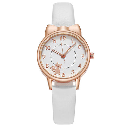 Personality Cute Kawai Cat Net Red Luminous Student Watch Female Quartz Watch Limorista