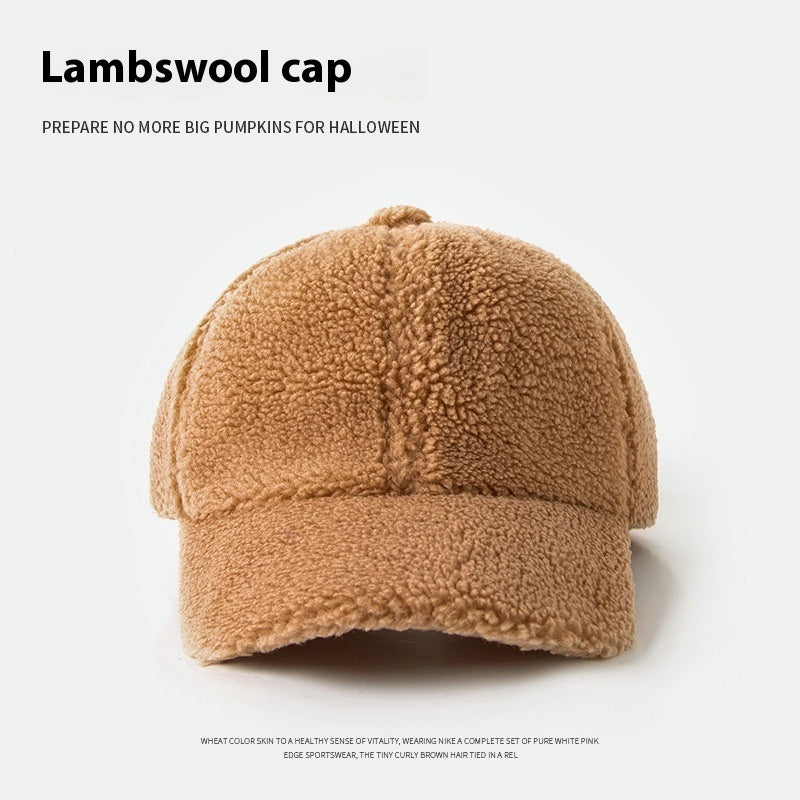 Lamb Wool Hat For Women Plush Peak Cap Limorista