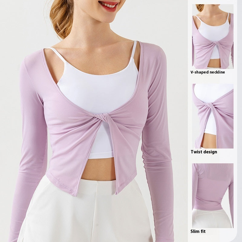V-neck Knot Eeucc Off Sports Jacket Baita Slimming Limorista