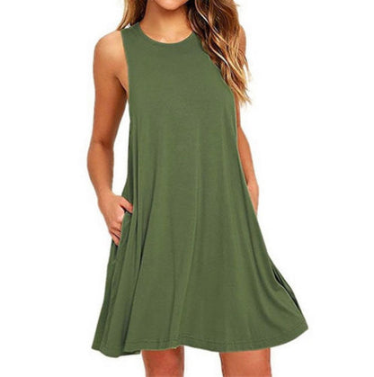 Summer Women Casual Pocket Dress Ladies T Shirt Dresses Limorista