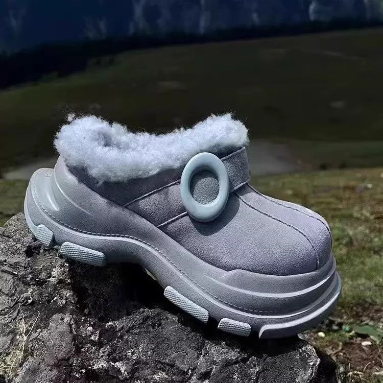 Ugly And Cute Big Head Snow Boots Fur Integrated Women&