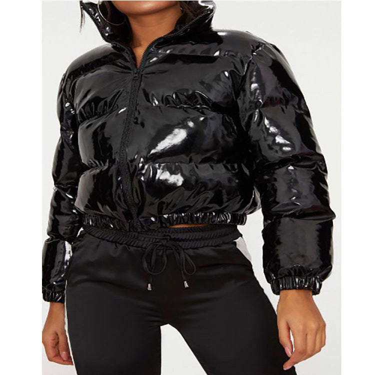 Bright metal short women&
