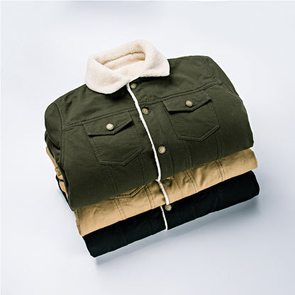 Winter plus velvet thick denim jacket Limorista