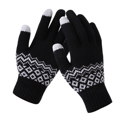 Knit Gloves Ladies Jacquard Touch Screen Warm Fashion Winter Gloves Limorista