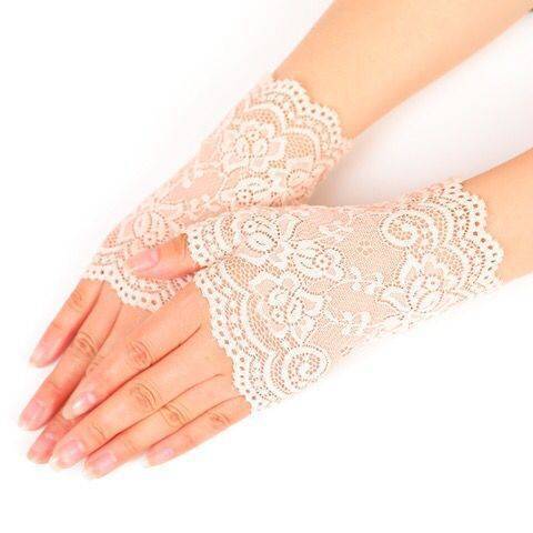 Lace Half-finger Sunscreen Short Outdoor Driving UV Protection Gloves Limorista