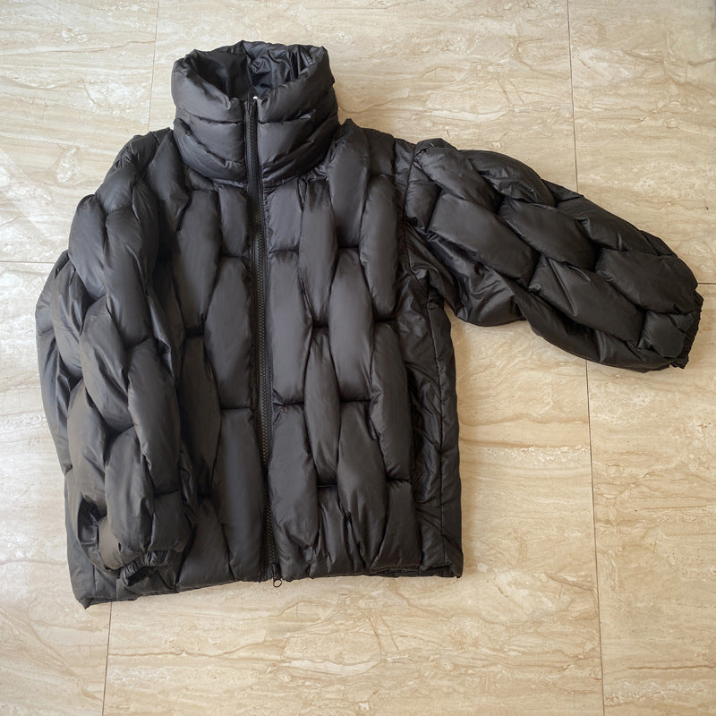 Plus Size Woven Twisted Down Cotton-padded Jacket Limorista