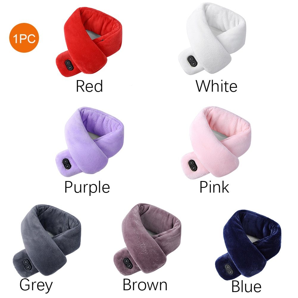 Women Men Soft Temperature Control Pain Relief Cervical Massage Shoulder Neck Wrap USB Heated Scarf Shawl Washable Winter Warm Limorista