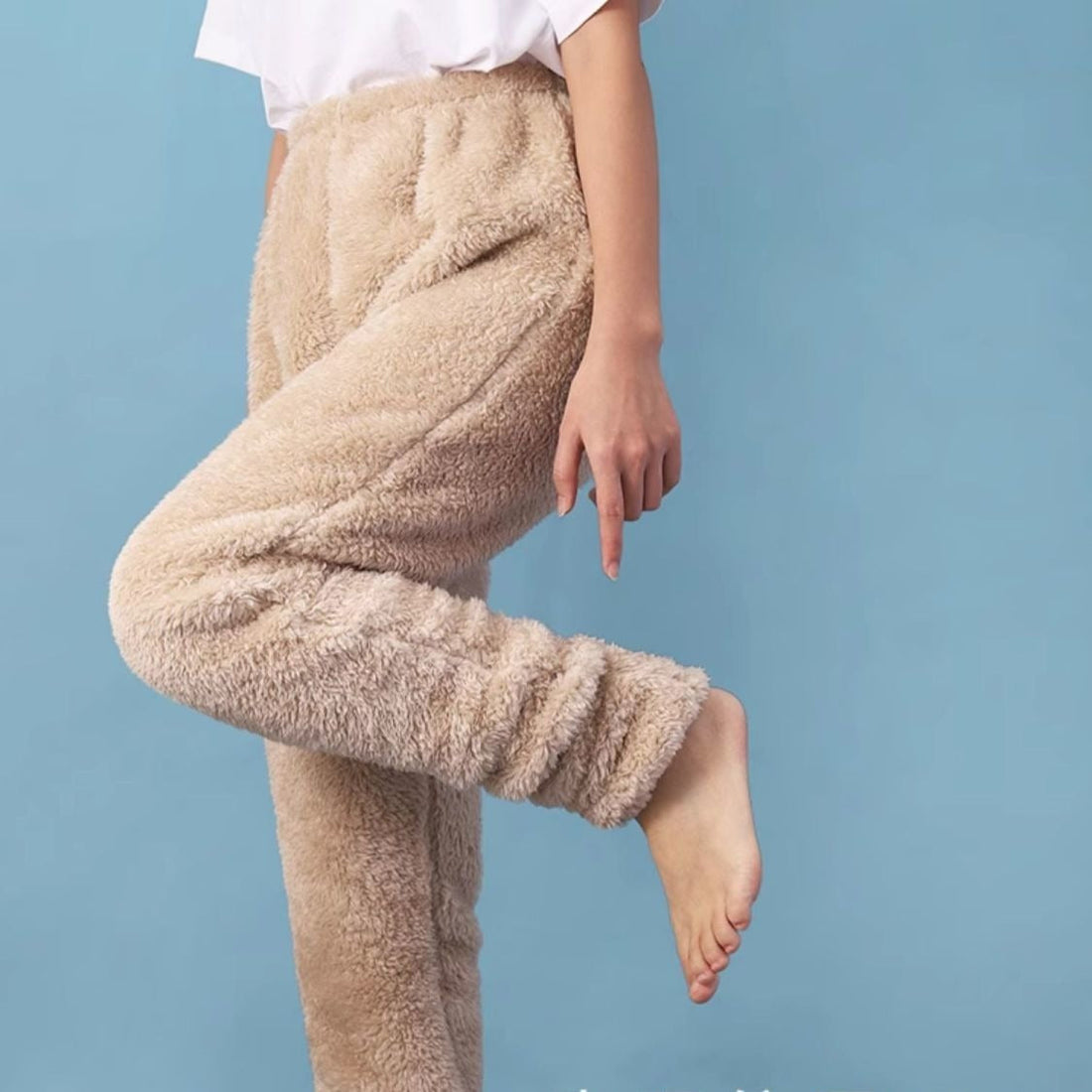 Women Coral Fleece Socks Leggings Winter Warm Sleepwear Ankles Knees Guard Women Home Pants Thick Pajamas Pant Limorista
