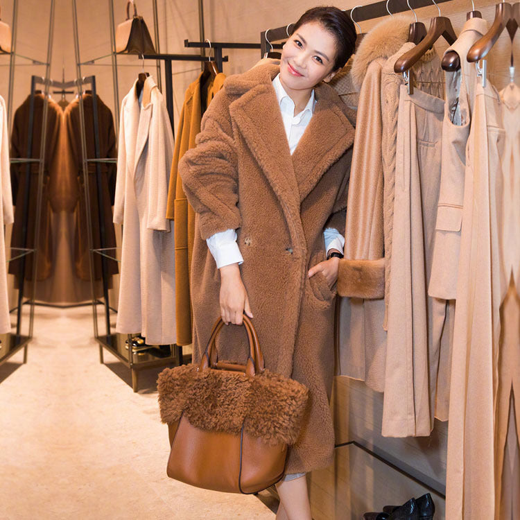 Plush Coat Ladies Long Lamb Coat Winter Limorista
