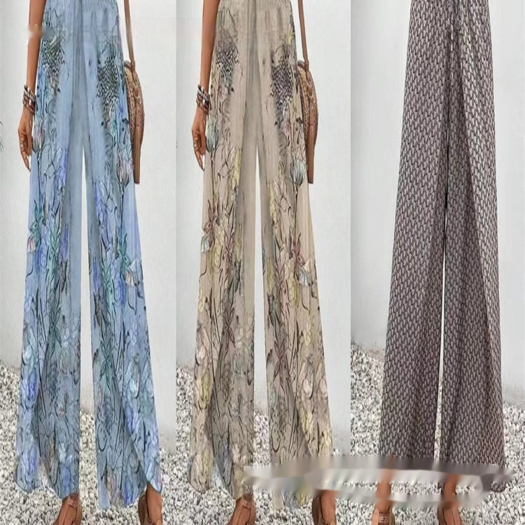 European And American Fashion Positioning Printed Casual Loose Wide-leg Pants Limorista