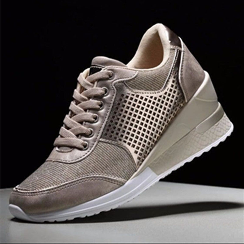 Lacing Sneakers With Platform Heels For Women Limorista