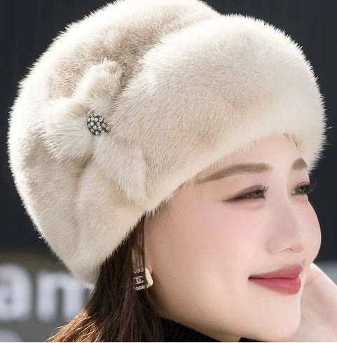 Fur Hat Female Winter Artificial Mink Hair Top Hat Limorista
