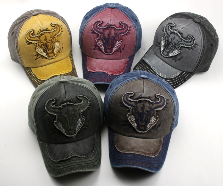 Washed Bull Head Baseball Cap Limorista
