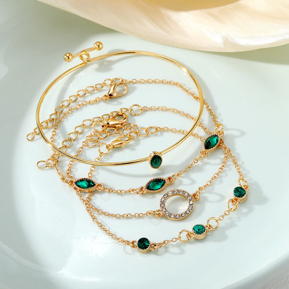 Diamond Bracelet Suit Rhinestone Chain Bracelet Four-piece Set For Women Limorista