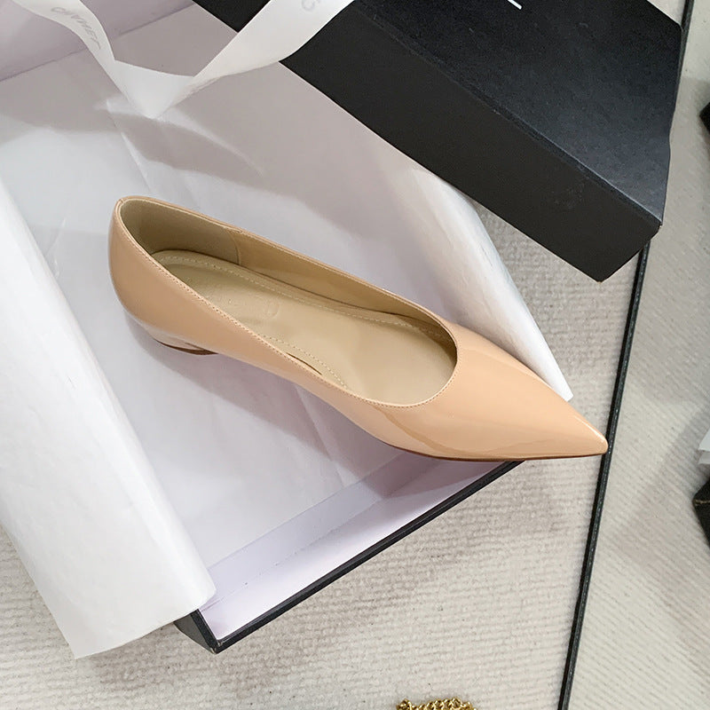 Red Bottom Nude Pointed Flat Shoes Limorista