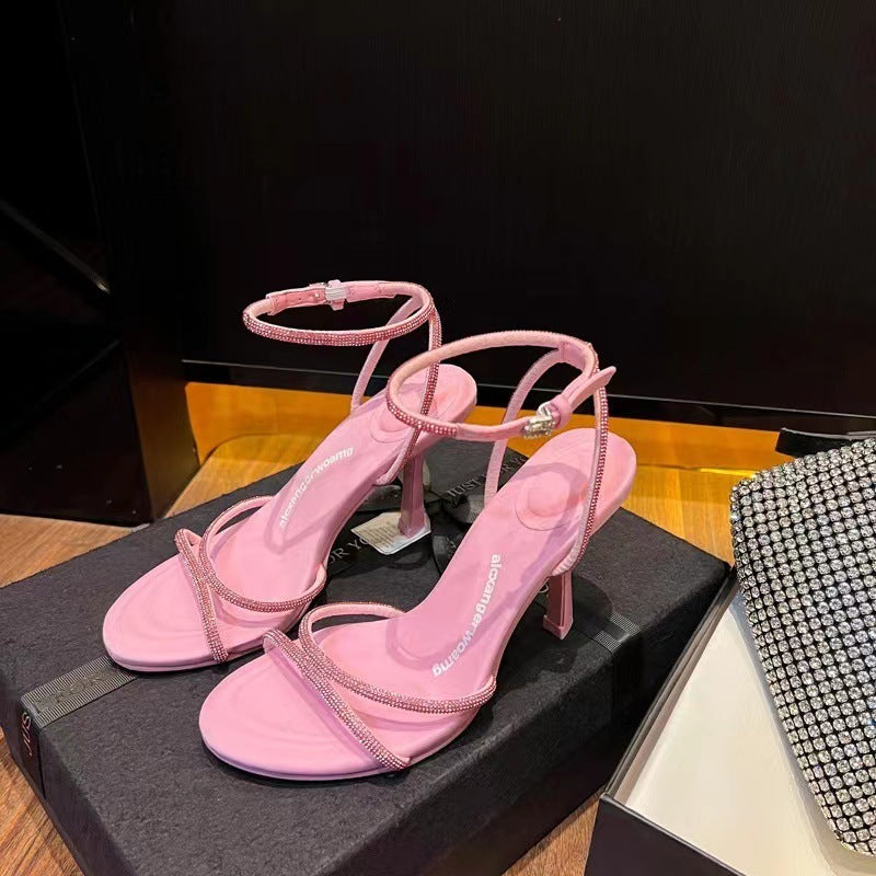 High Heels Rhinestone Cross Strap Stiletto Limorista