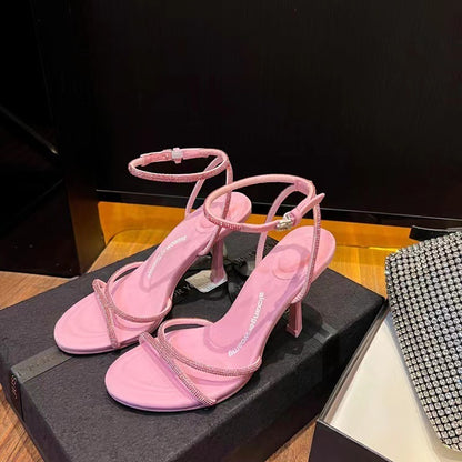 High Heels Rhinestone Cross Strap Stiletto Limorista