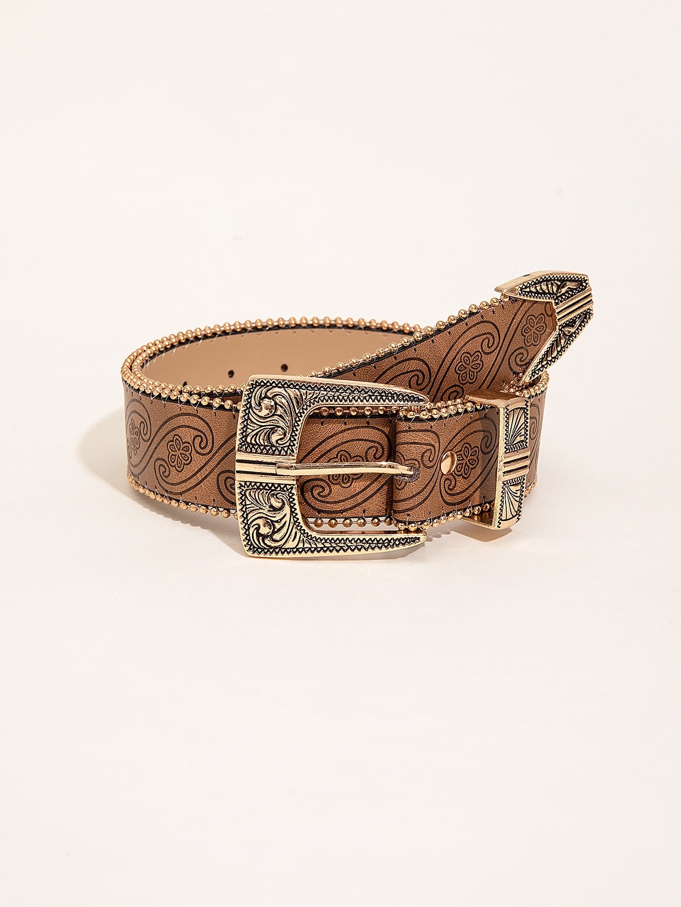 Retro Pattern PU Belt Western Style Women&