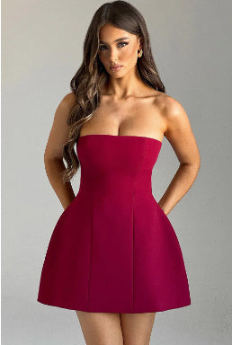Fashion Tube Dress Summer Solid Color Sasual Backless Slim Short Dresses Party Womens Clothing Limorista