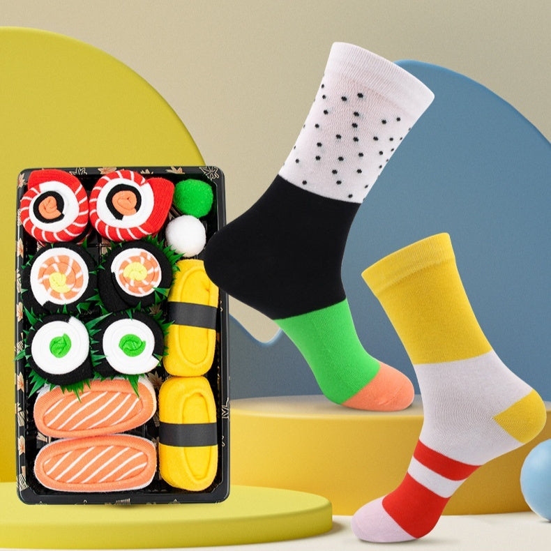 Creative Sushi Mid-calf Combed Cotton Socks Boxed Christmas Limorista