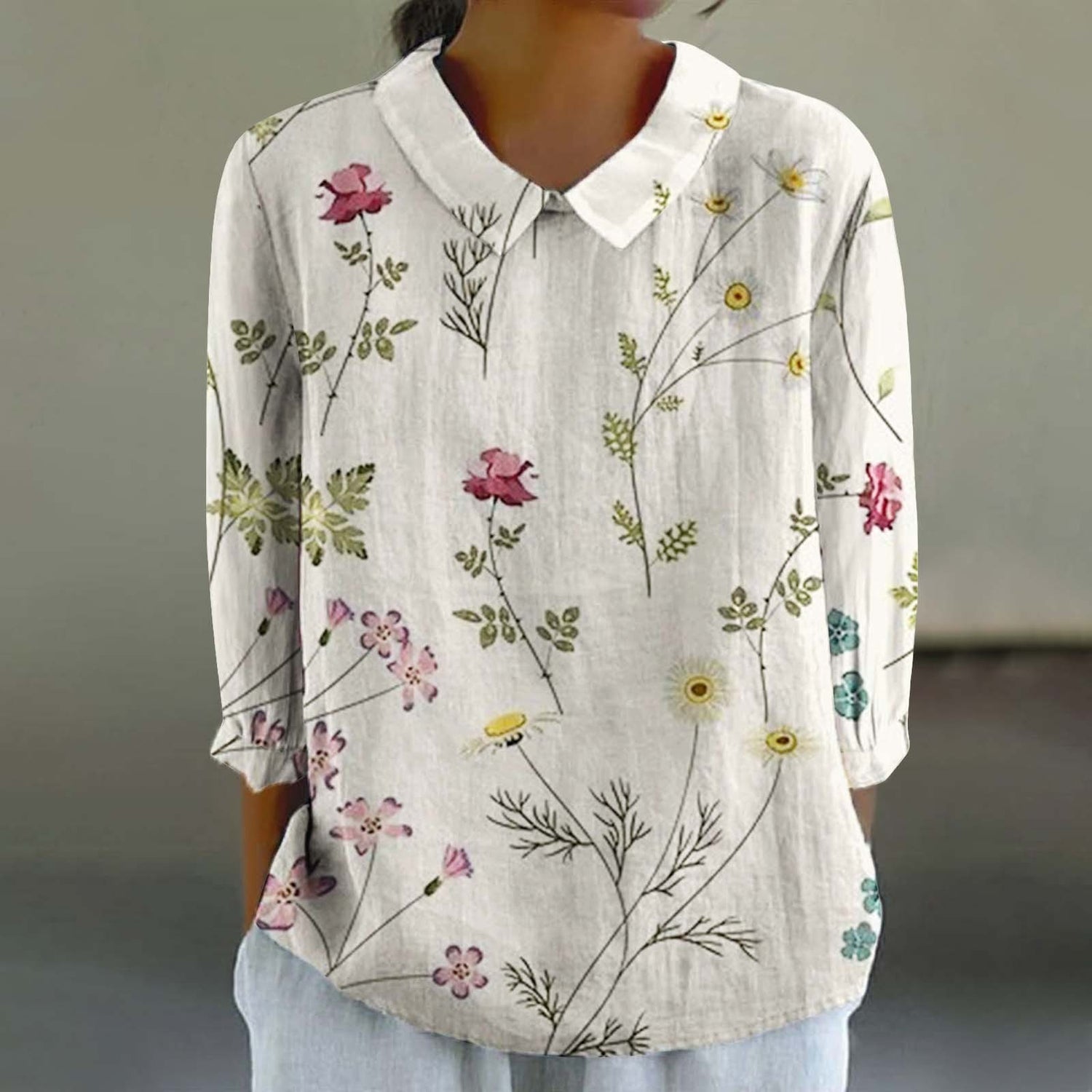Creative Retro Chinese Style Floral Print Shirt Limorista