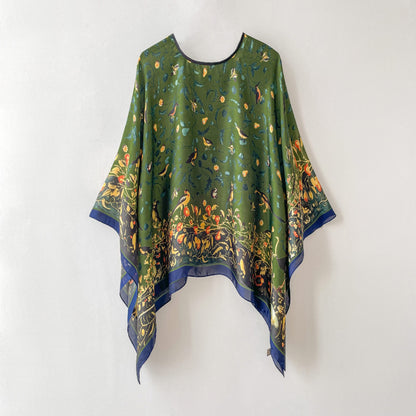 Silk Scarf Artificial Silk Sunscreen Scarf For Women Pullover Shawl Limorista