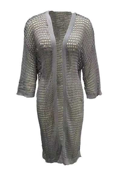 Hollow Knitted Long Cardigan Women Limorista