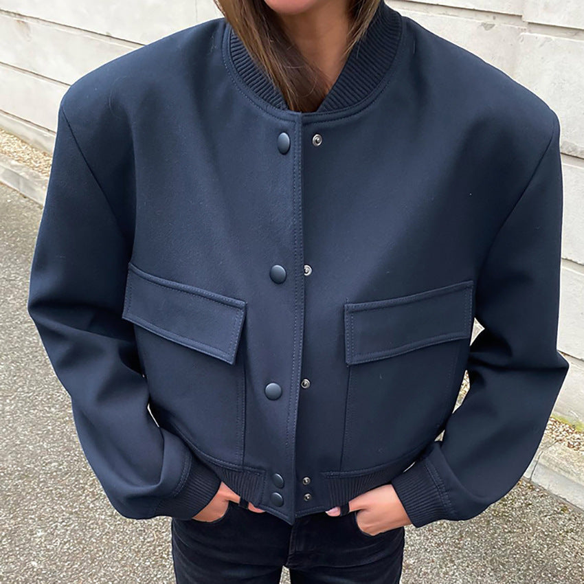 White Slim-fit Long-sleeved Women&
