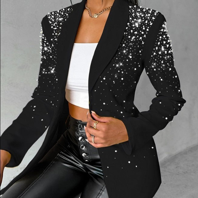 Fashion Casual Bubble Beads Small Suit Women&