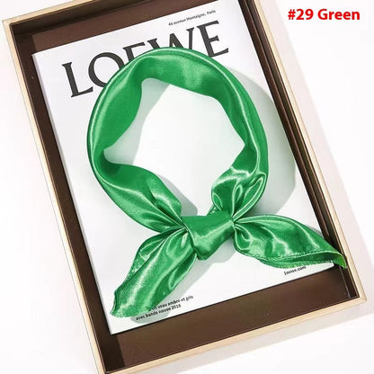 Solid Color Square Scarf Artificial Silk Small Square Towel Limorista