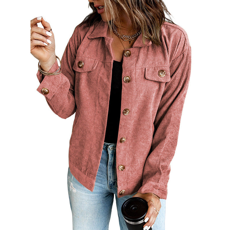 Casual Lapel Pocket Stitching Irregular Shirt Jacket Limorista