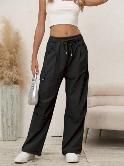 European And American Trousers High Waist Loose Tappered Wide-leg Overalls Limorista