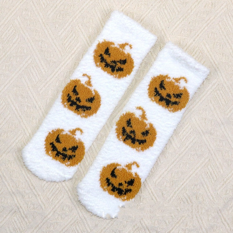 Halloween Lint-free Coral Fleece Luminous Dispensing Room Socks Limorista