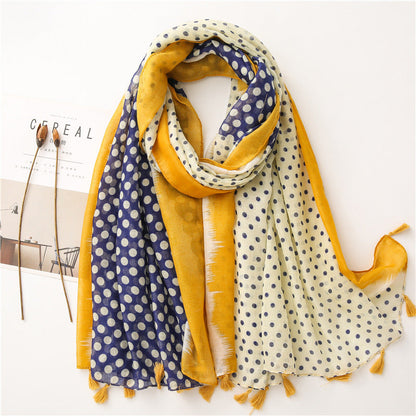 Japanese Style Artistic Fresh Cotton And Linen Scarf Retro Patchwork Bohemian Cashew Print Limorista