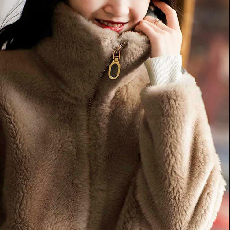 Autumn And Winter Cardigan Sports Double-sided Fleece Top For Women Limorista