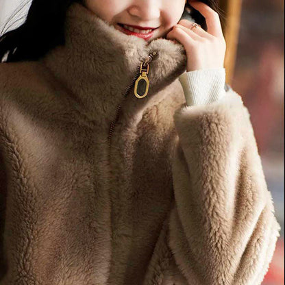 Autumn And Winter Cardigan Sports Double-sided Fleece Top For Women Limorista
