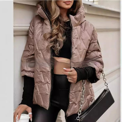 Fashion Hooded Fashion Loose-fitting Long Sleeves Patchwork Cotton Jacket Coat Limorista