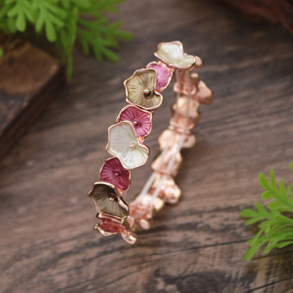 Colorful And Irregular Lotus Leaf Alloy Elastic Bracelet Limorista