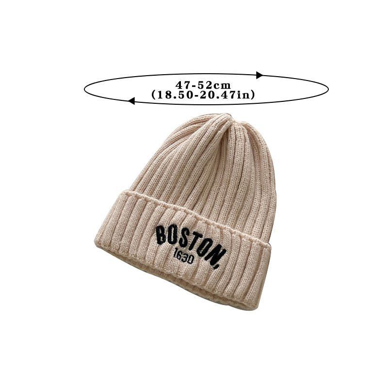 BOSTON Letter Children Woolen Knitted Hat Limorista