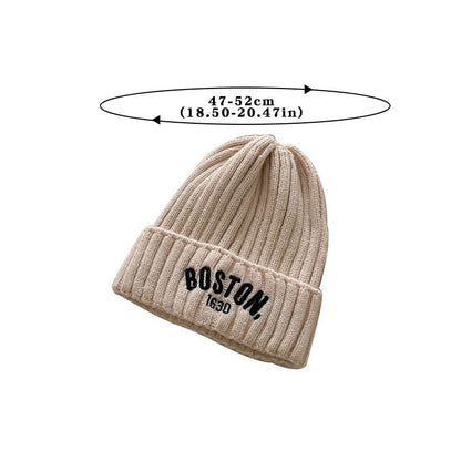 BOSTON Letter Children Woolen Knitted Hat Limorista
