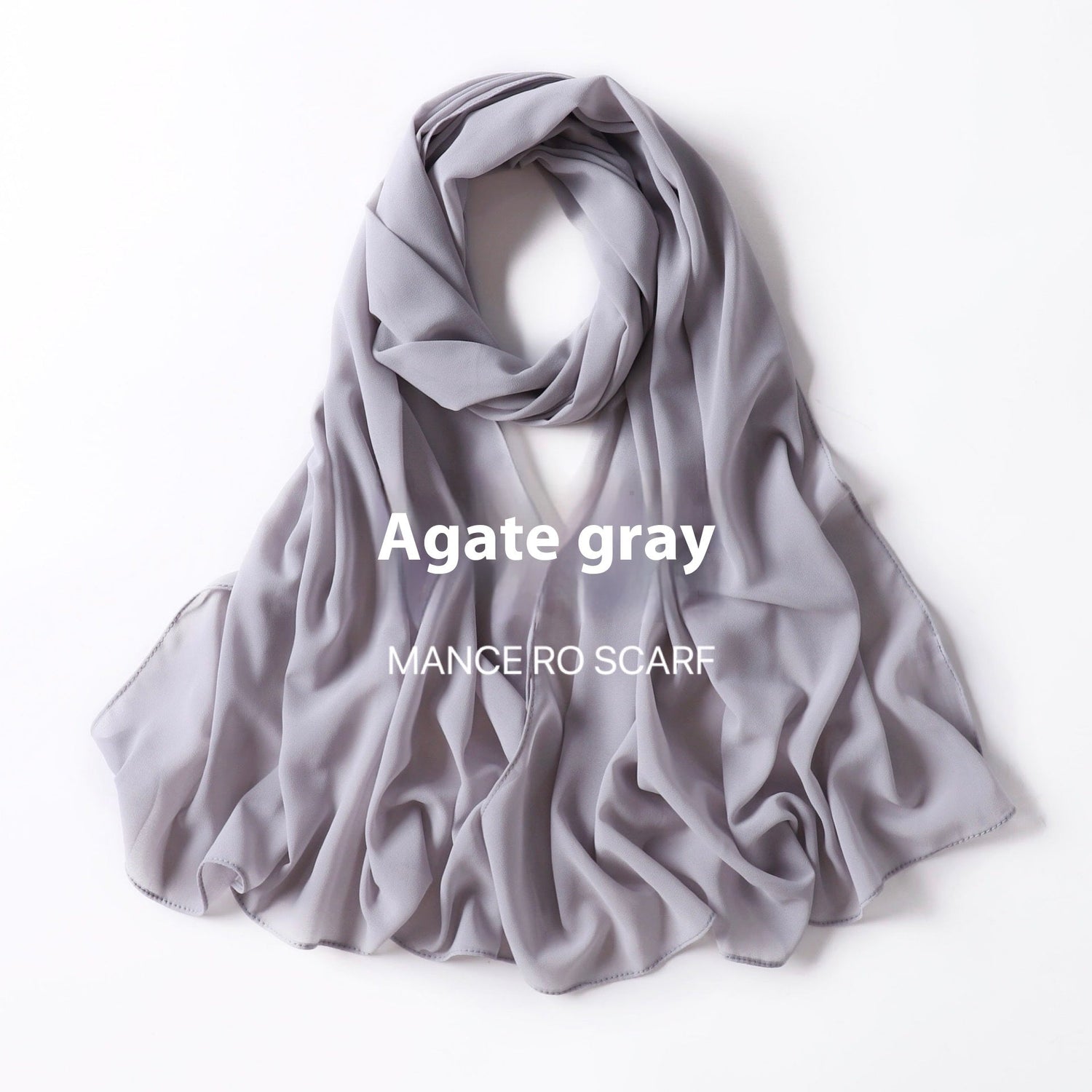 Pure Color Pearl Chiffon Scarf Headcloth Veil Chiffon Scarf Limorista