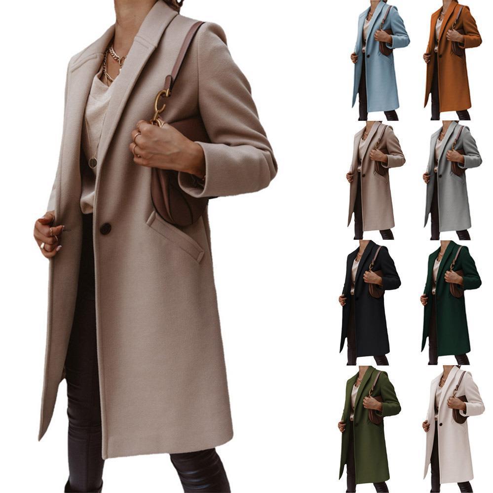 A Mid-length Coat With Solid Lapels Limorista