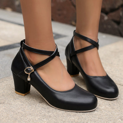 Chunky Heel High Heel Shoes Mary Jane Shoes Work Shoes Limorista