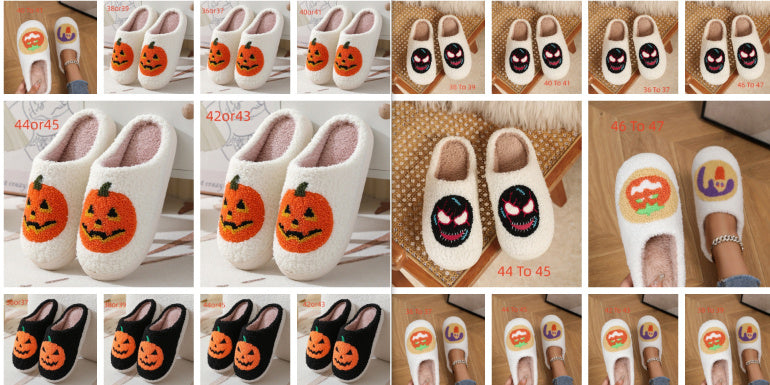 Halloween Warm Indoor Non Slip Cotton Slippers Limorista