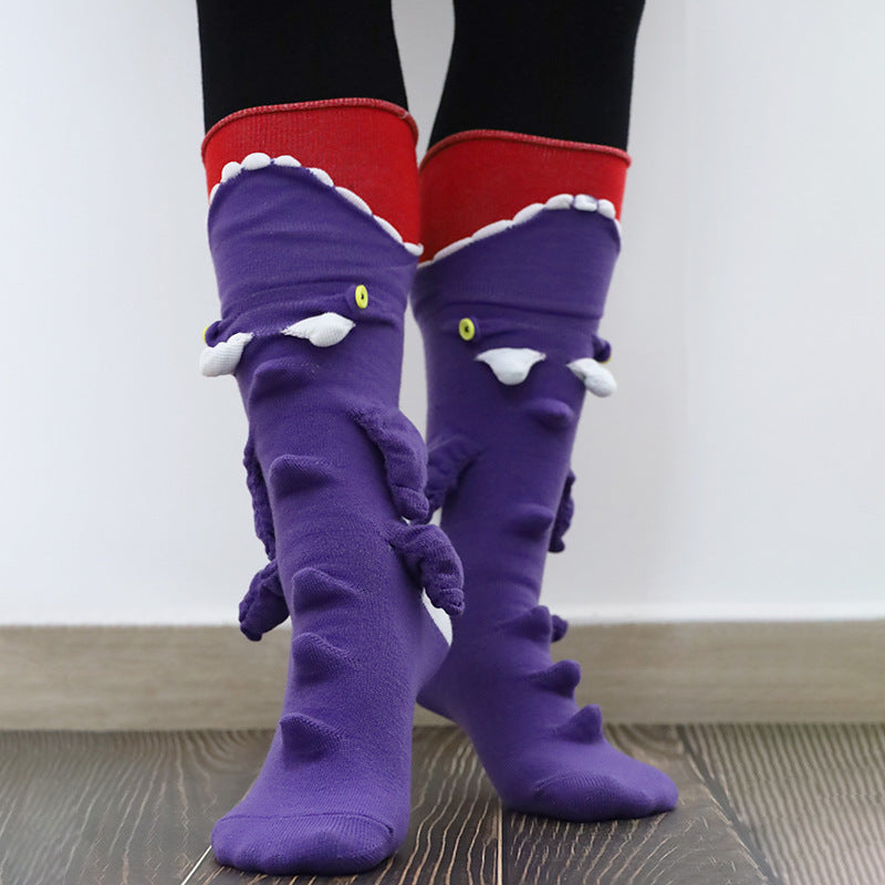 Funny Shark Chameleon Cartoon Socks Limorista
