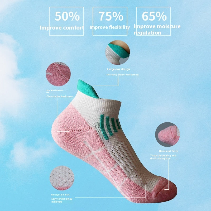 Towel Bottom Socks Anti-friction Color Matching Mesh Breathable Running Limorista