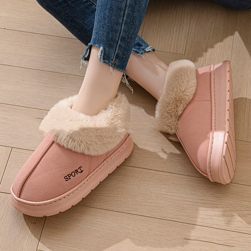 Cozy Plush Soft Slippers Shoes For Women Non-Slip Platform Shoes With Faux Fur Lining Mute Sole And Comfortable Fit For Indoor Wear Limorista